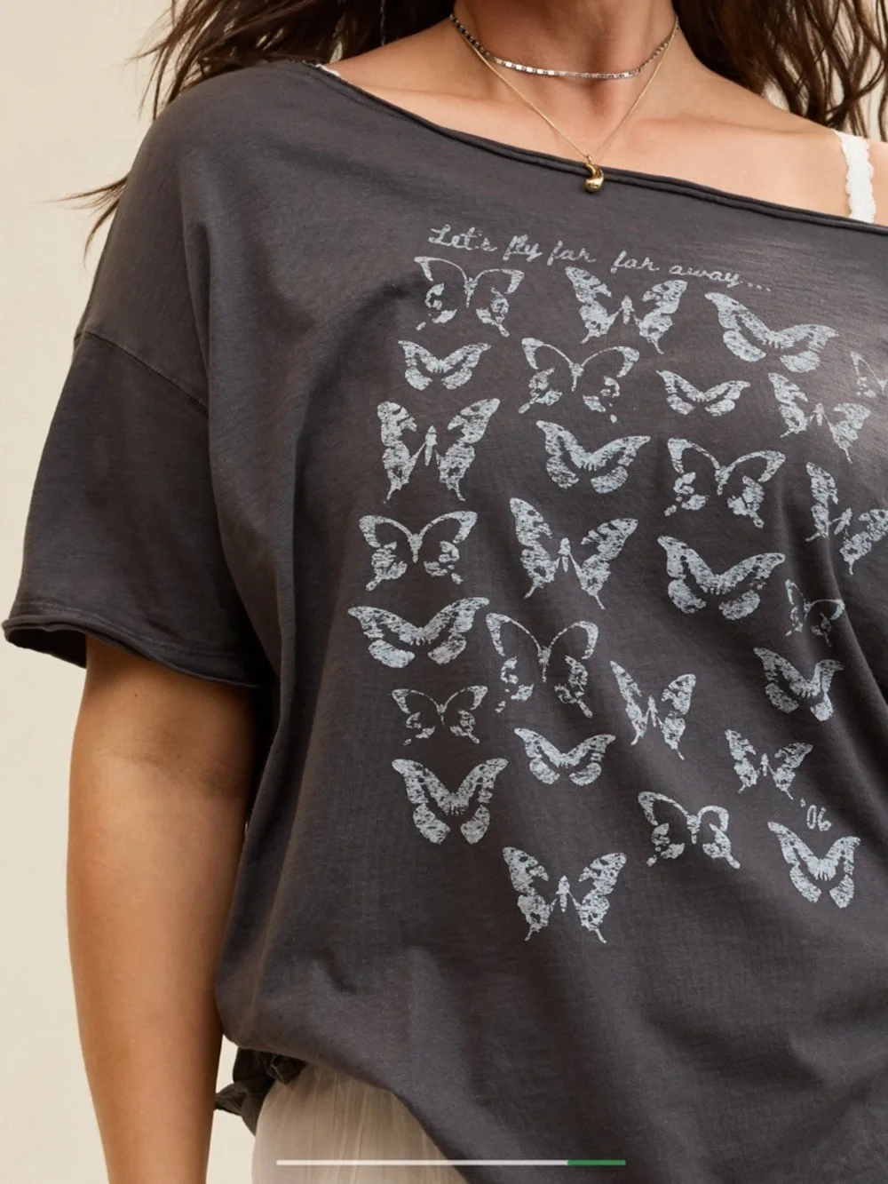 Aerie oversized off the shoulder butterfly tee - Picture 1 of 9